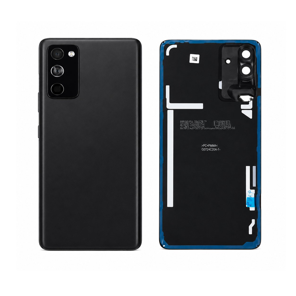 Back Door Panel Housing with Camera Lens Compatible with Samsung Galaxy S20FE Black